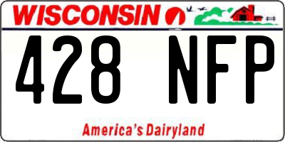 WI license plate 428NFP