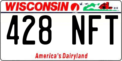 WI license plate 428NFT