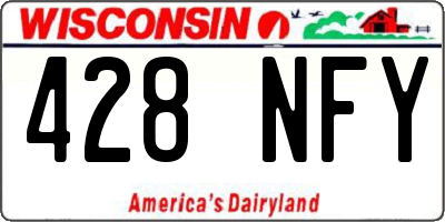 WI license plate 428NFY