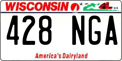 WI license plate 428NGA