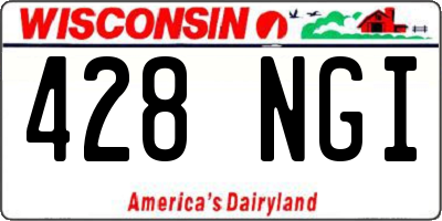 WI license plate 428NGI