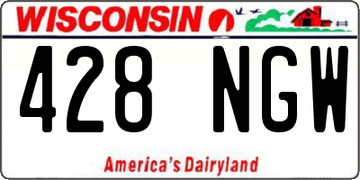 WI license plate 428NGW
