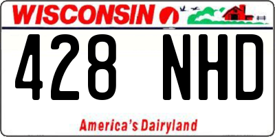 WI license plate 428NHD