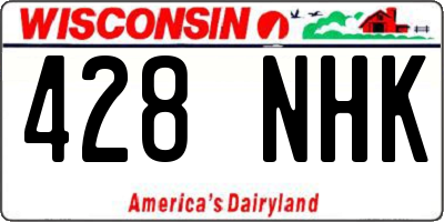 WI license plate 428NHK