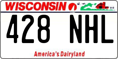 WI license plate 428NHL