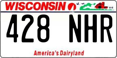 WI license plate 428NHR