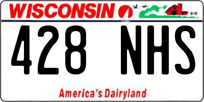 WI license plate 428NHS