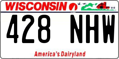 WI license plate 428NHW