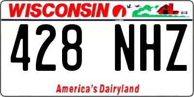 WI license plate 428NHZ
