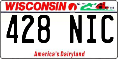 WI license plate 428NIC