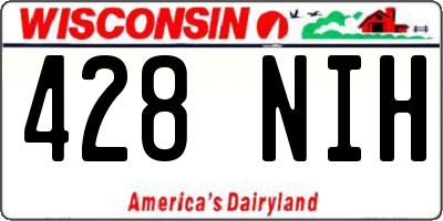 WI license plate 428NIH