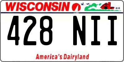WI license plate 428NII