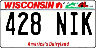 WI license plate 428NIK