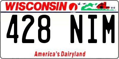 WI license plate 428NIM