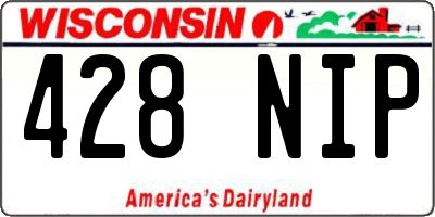 WI license plate 428NIP