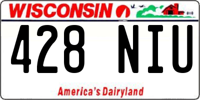 WI license plate 428NIU