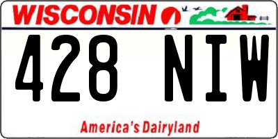 WI license plate 428NIW