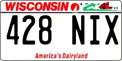 WI license plate 428NIX