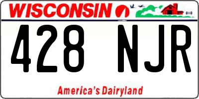 WI license plate 428NJR