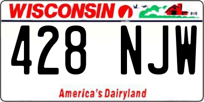 WI license plate 428NJW
