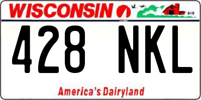 WI license plate 428NKL