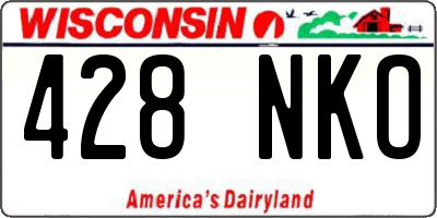 WI license plate 428NKO