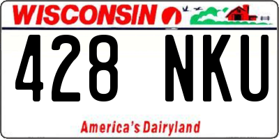 WI license plate 428NKU