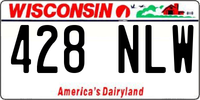WI license plate 428NLW