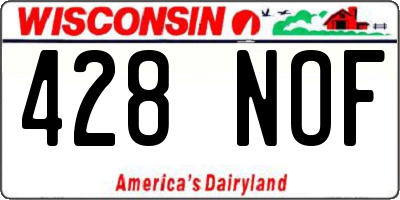 WI license plate 428NOF