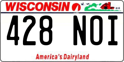 WI license plate 428NOI
