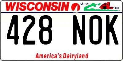 WI license plate 428NOK