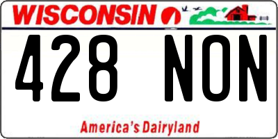 WI license plate 428NON