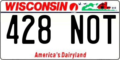WI license plate 428NOT