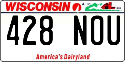 WI license plate 428NOU