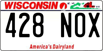 WI license plate 428NOX