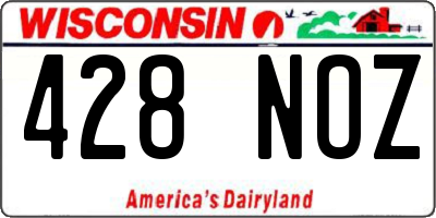 WI license plate 428NOZ