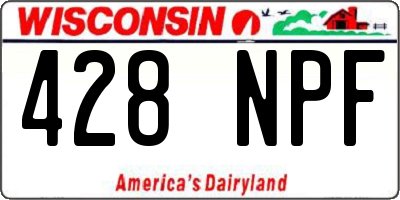 WI license plate 428NPF