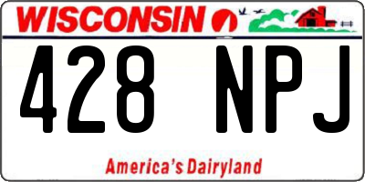 WI license plate 428NPJ
