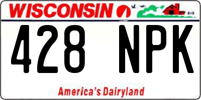 WI license plate 428NPK
