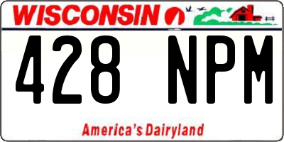 WI license plate 428NPM