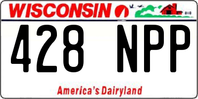 WI license plate 428NPP