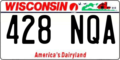 WI license plate 428NQA