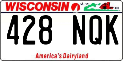 WI license plate 428NQK