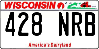 WI license plate 428NRB