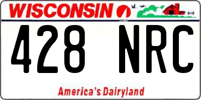 WI license plate 428NRC
