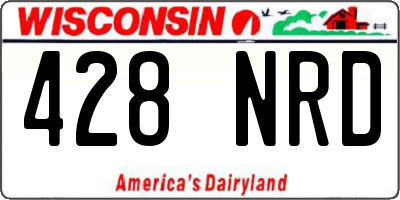 WI license plate 428NRD