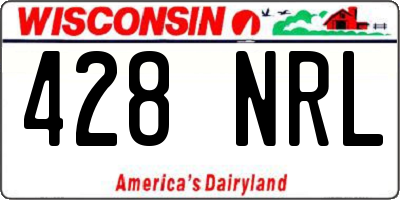 WI license plate 428NRL