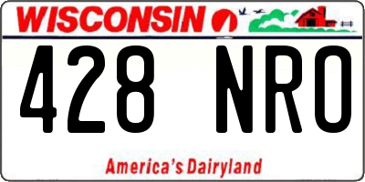 WI license plate 428NRO