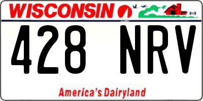 WI license plate 428NRV