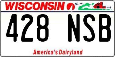 WI license plate 428NSB